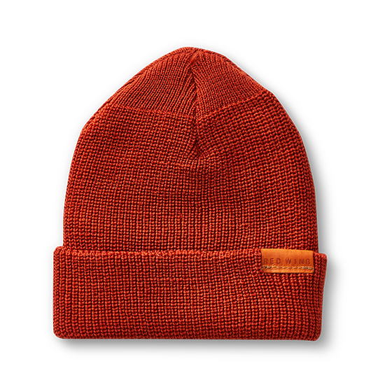 Merino Wool Knit Hat / Rust