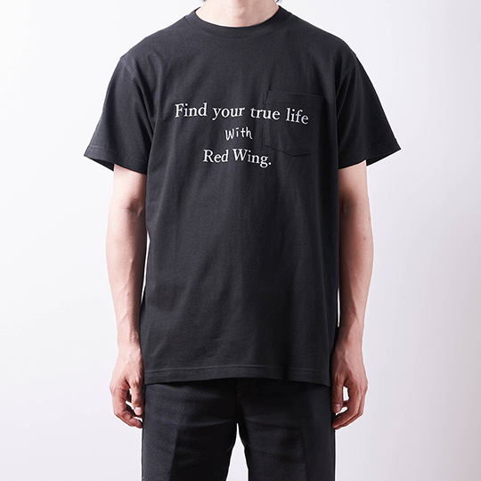 Find your true life T-shirt / Center-print Black | レッド