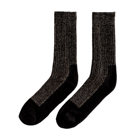 Deep Toe-Capped Wool Socks / Black