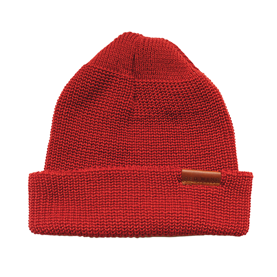 Merino Wool Knit Hat / Red