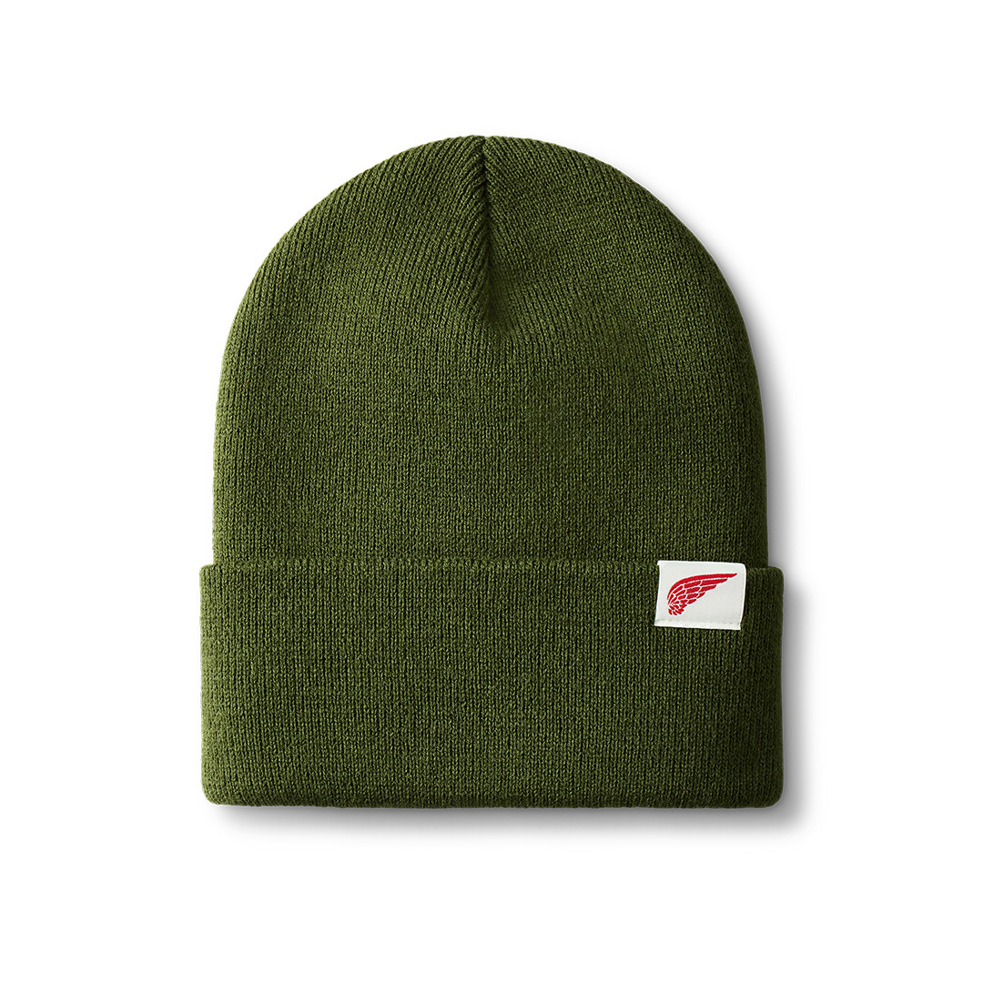 Logo Knit Beanie Hat / Olive | レッドウィング オフィシャルサイト