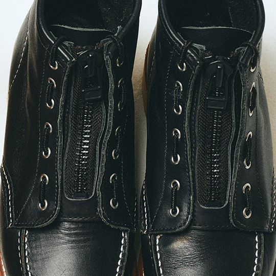 【W】Boots Leather Zipper Unit / 6-inch Black Boundary