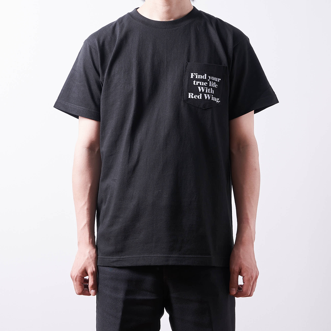 Find your true life T-shirt / Pocket-print Black | レッドウィング